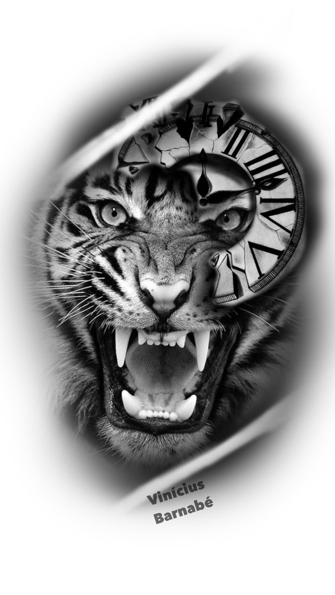 طرح تاتو خام ببر